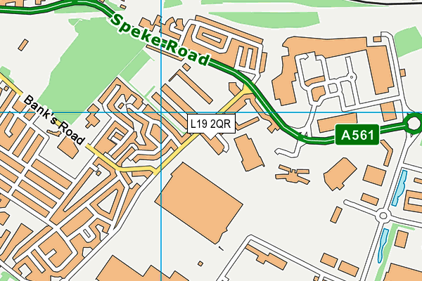 L19 2QR map - OS VectorMap District (Ordnance Survey)