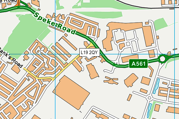 L19 2QY map - OS VectorMap District (Ordnance Survey)