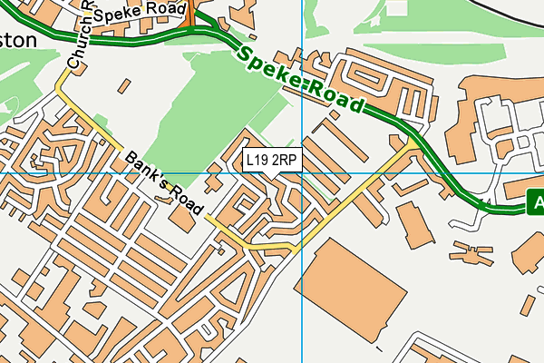 L19 2RP map - OS VectorMap District (Ordnance Survey)