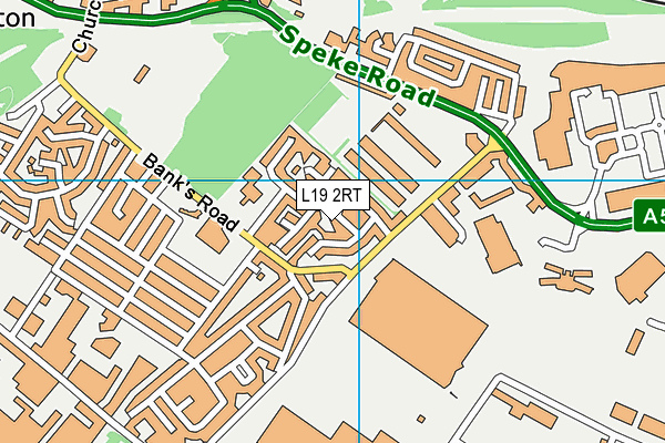 L19 2RT map - OS VectorMap District (Ordnance Survey)