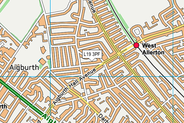 L19 3PF map - OS VectorMap District (Ordnance Survey)