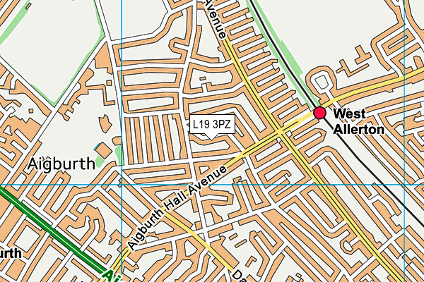 L19 3PZ map - OS VectorMap District (Ordnance Survey)