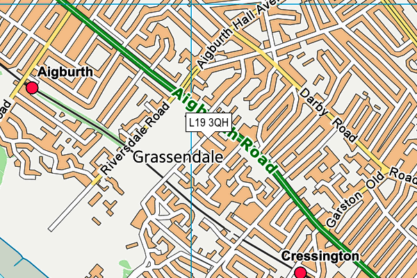 L19 3QH map - OS VectorMap District (Ordnance Survey)