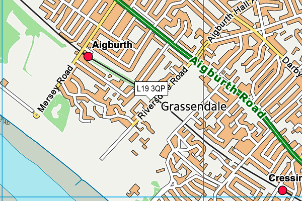 L19 3QP map - OS VectorMap District (Ordnance Survey)