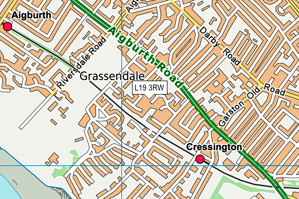 L19 3RW map - OS VectorMap District (Ordnance Survey)