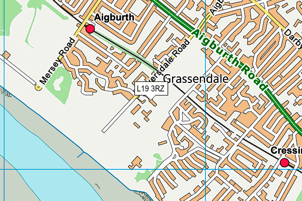 L19 3RZ map - OS VectorMap District (Ordnance Survey)