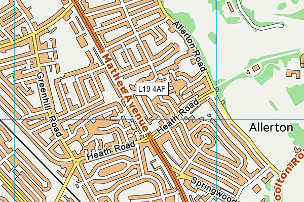 L19 4AF map - OS VectorMap District (Ordnance Survey)