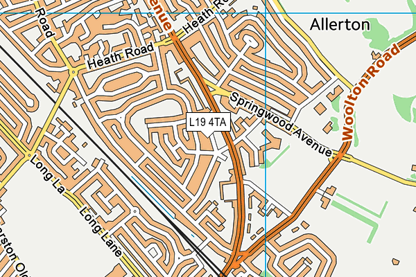 L19 4TA map - OS VectorMap District (Ordnance Survey)