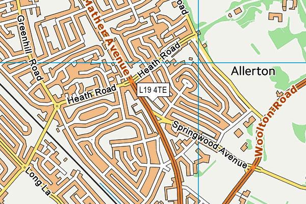 L19 4TE map - OS VectorMap District (Ordnance Survey)