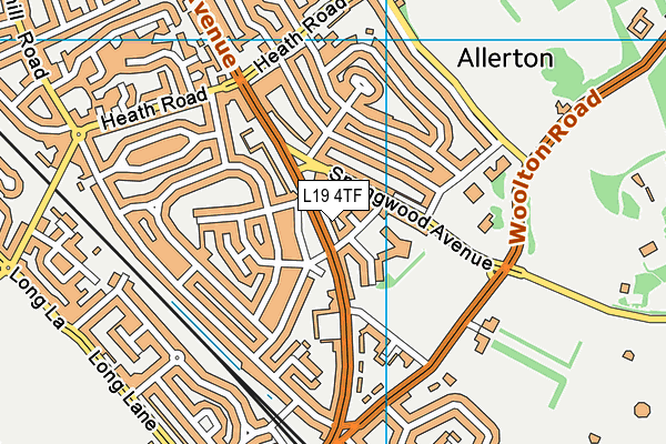 L19 4TF map - OS VectorMap District (Ordnance Survey)