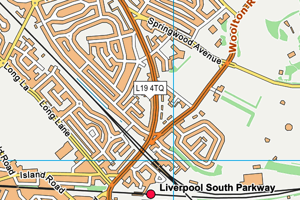 L19 4TQ map - OS VectorMap District (Ordnance Survey)