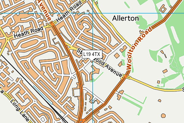 L19 4TX map - OS VectorMap District (Ordnance Survey)