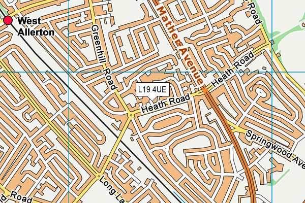 L19 4UE map - OS VectorMap District (Ordnance Survey)