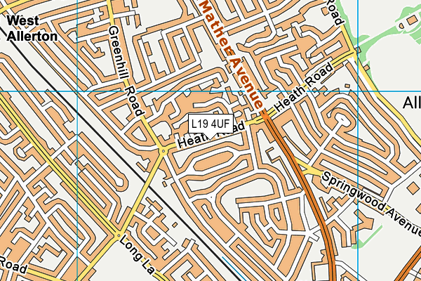L19 4UF map - OS VectorMap District (Ordnance Survey)