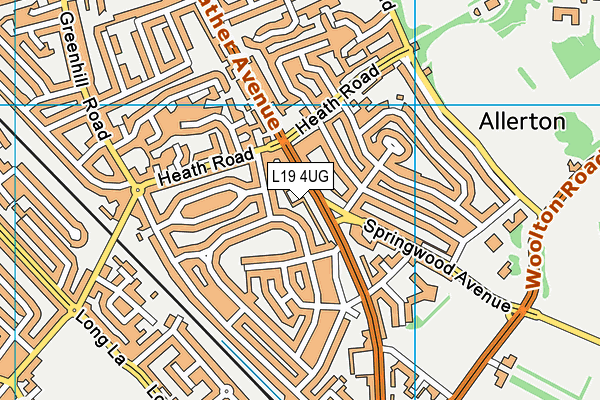 L19 4UG map - OS VectorMap District (Ordnance Survey)