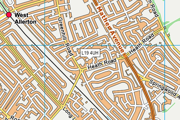 L19 4UH map - OS VectorMap District (Ordnance Survey)