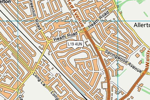 L19 4UN map - OS VectorMap District (Ordnance Survey)