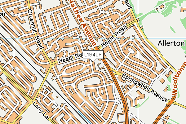 L19 4UP map - OS VectorMap District (Ordnance Survey)