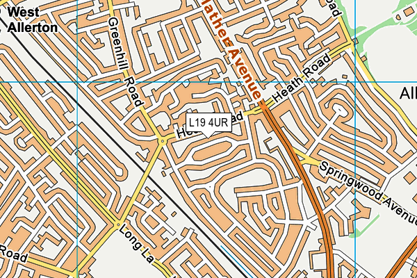 L19 4UR map - OS VectorMap District (Ordnance Survey)
