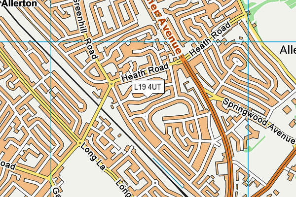 L19 4UT map - OS VectorMap District (Ordnance Survey)