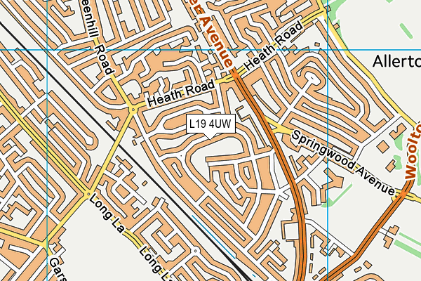 L19 4UW map - OS VectorMap District (Ordnance Survey)