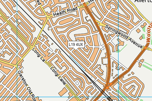 L19 4UX map - OS VectorMap District (Ordnance Survey)