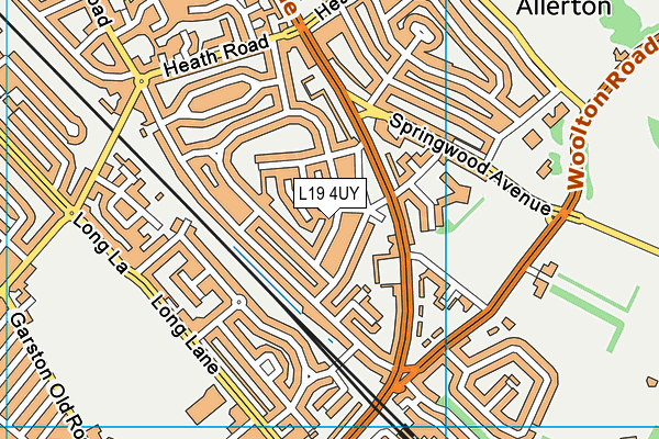 L19 4UY map - OS VectorMap District (Ordnance Survey)