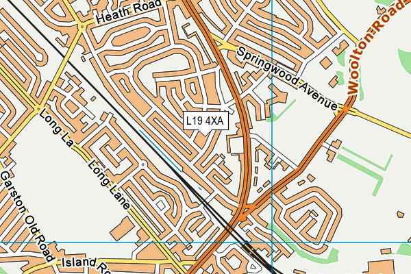 L19 4XA map - OS VectorMap District (Ordnance Survey)