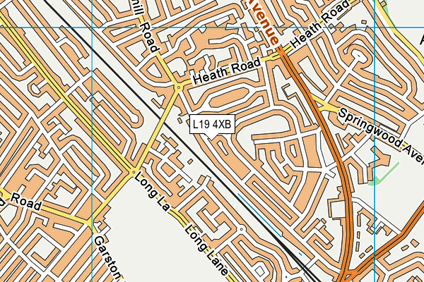 L19 4XB map - OS VectorMap District (Ordnance Survey)