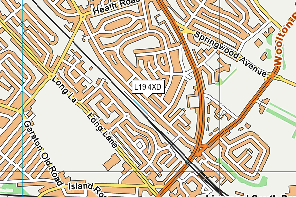 L19 4XD map - OS VectorMap District (Ordnance Survey)