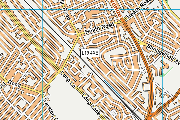 L19 4XE map - OS VectorMap District (Ordnance Survey)