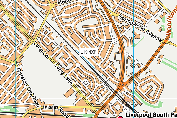 L19 4XF map - OS VectorMap District (Ordnance Survey)
