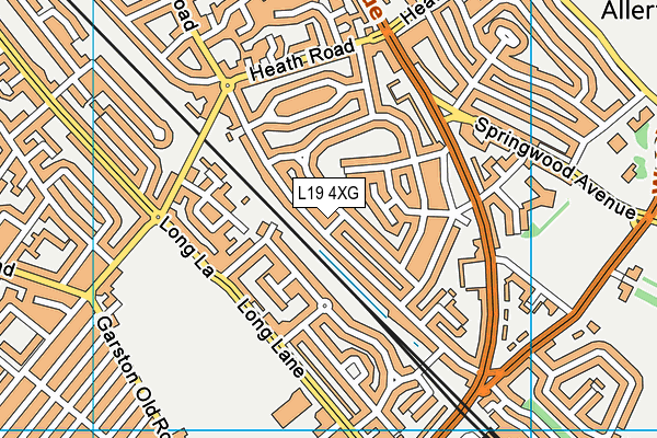 L19 4XG map - OS VectorMap District (Ordnance Survey)