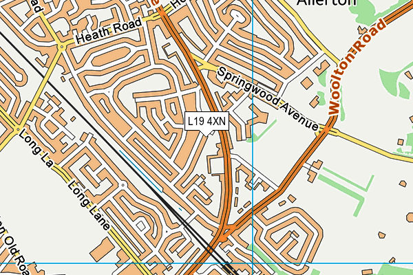 L19 4XN map - OS VectorMap District (Ordnance Survey)