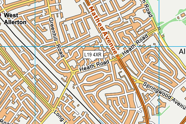 L19 4XR map - OS VectorMap District (Ordnance Survey)