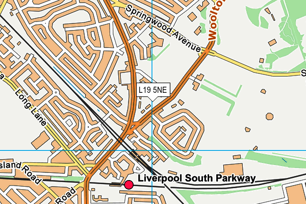 L19 5NE map - OS VectorMap District (Ordnance Survey)