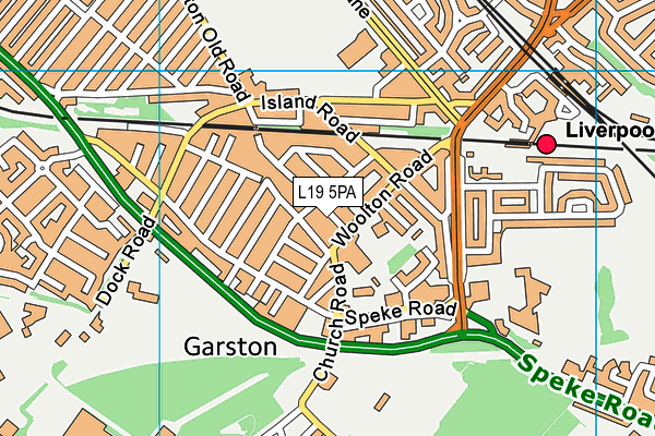 L19 5PA map - OS VectorMap District (Ordnance Survey)