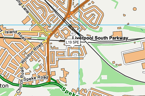L19 5PE map - OS VectorMap District (Ordnance Survey)