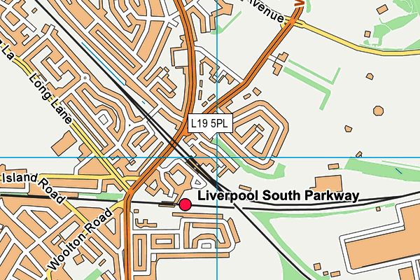 L19 5PL map - OS VectorMap District (Ordnance Survey)