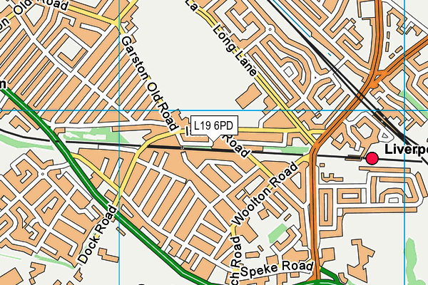 L19 6PD map - OS VectorMap District (Ordnance Survey)