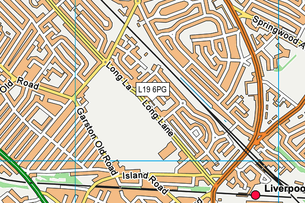 L19 6PG map - OS VectorMap District (Ordnance Survey)