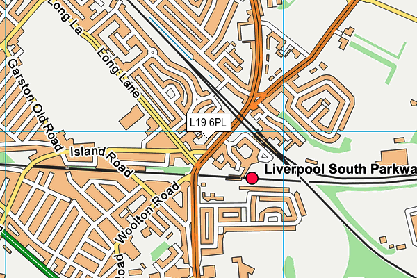 L19 6PL map - OS VectorMap District (Ordnance Survey)