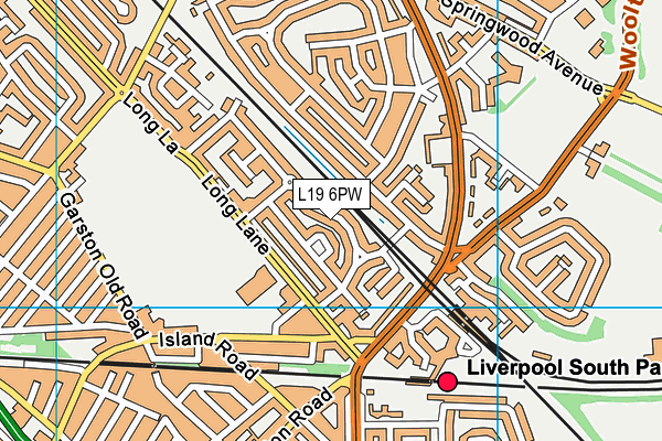 L19 6PW map - OS VectorMap District (Ordnance Survey)