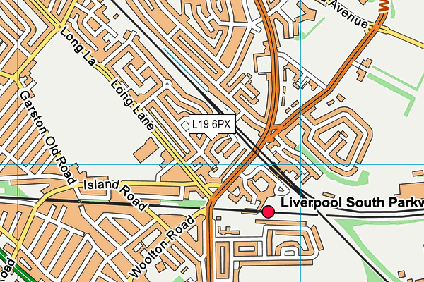 L19 6PX map - OS VectorMap District (Ordnance Survey)