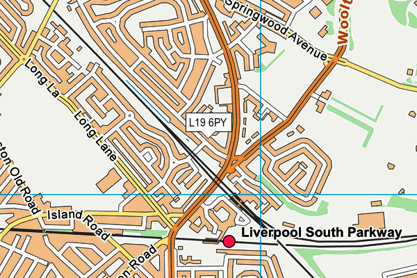 L19 6PY map - OS VectorMap District (Ordnance Survey)