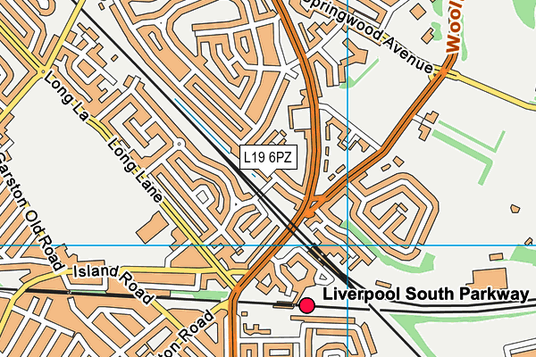 L19 6PZ map - OS VectorMap District (Ordnance Survey)