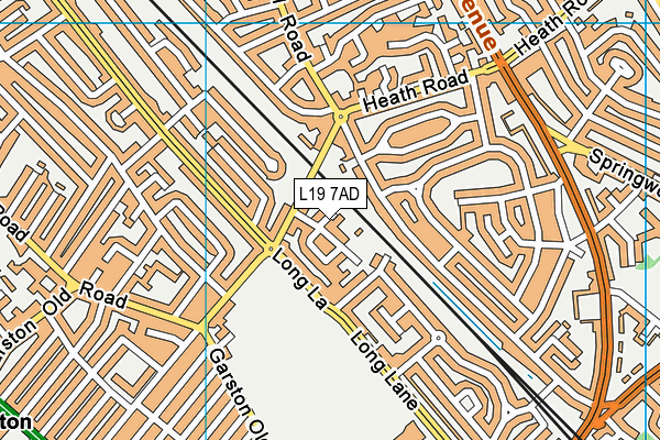 L19 7AD map - OS VectorMap District (Ordnance Survey)
