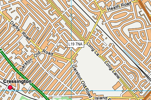 L19 7NA map - OS VectorMap District (Ordnance Survey)