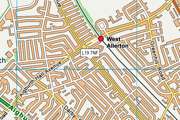 L19 7NF map - OS VectorMap District (Ordnance Survey)