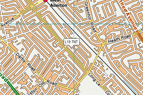 L19 7NT map - OS VectorMap District (Ordnance Survey)